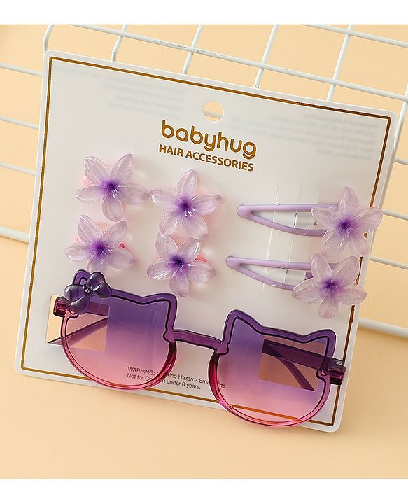 Babyhug Hair Accessories Combo Set of 3 Free Size - Light Purple