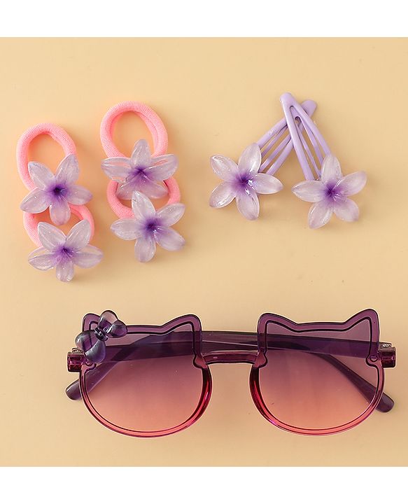 Babyhug Hair Accessories Combo Set of 3 Free Size - Light Purple