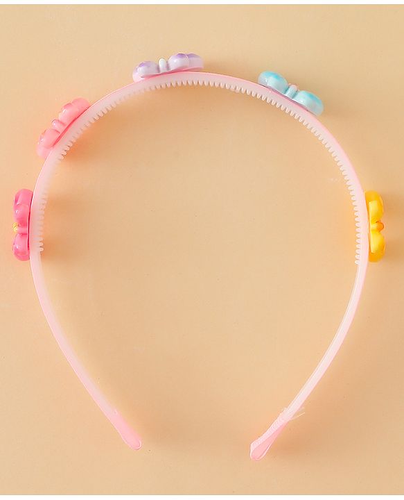 Babyhug Hair Bands with Butterfly & Floral Applique Pack of 2 Free Size - Multicolor