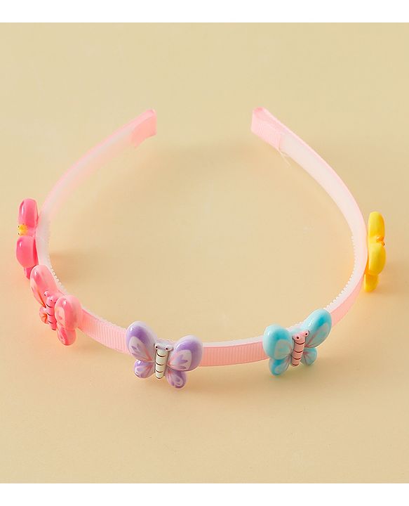 Babyhug Hair Bands with Butterfly & Floral Applique Pack of 2 Free Size - Multicolor
