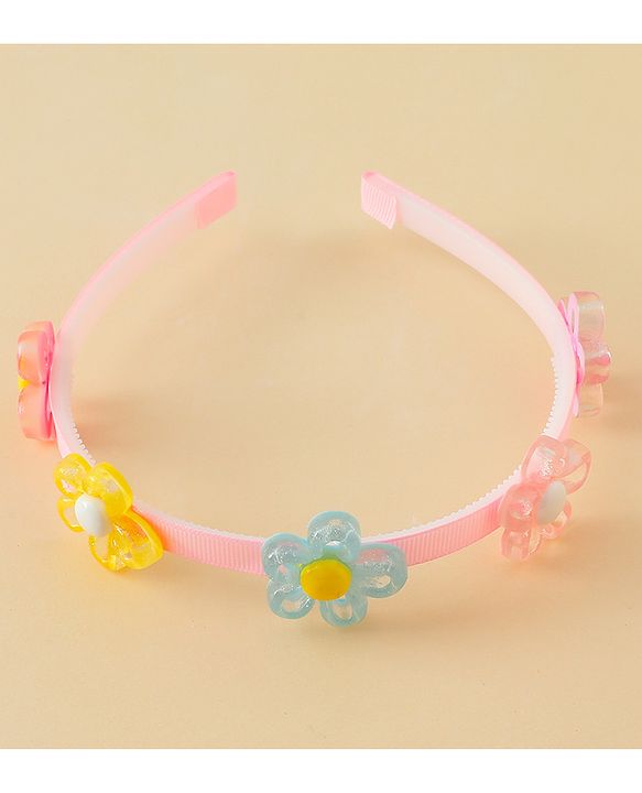 Babyhug Hair Bands with Butterfly & Floral Applique Pack of 2 Free Size - Multicolor