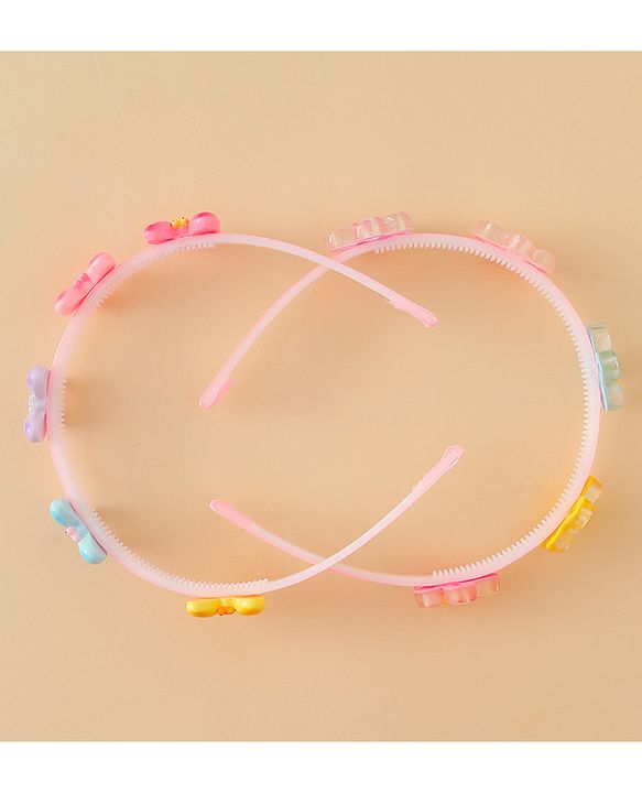 Babyhug Hair Bands with Butterfly & Floral Applique Pack of 2 Free Size - Multicolor