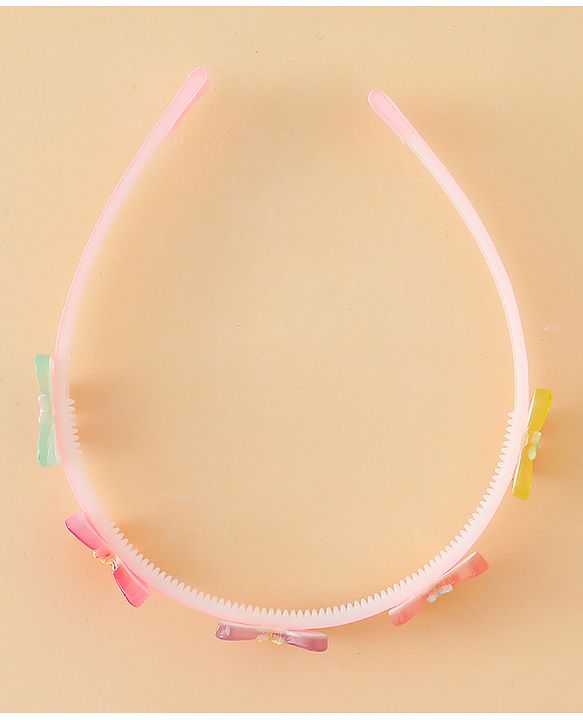 Babyhug Hair Band With Butterfly & Floral Applique Pack of 2 - Pink
