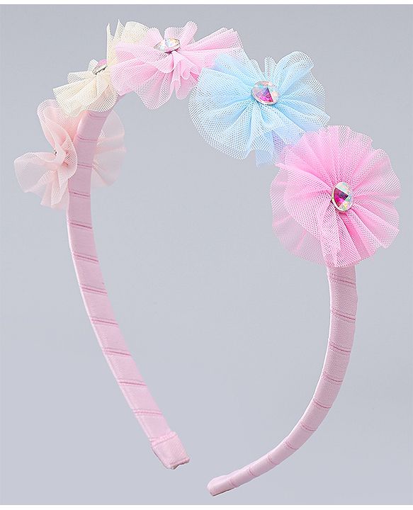Pine Kids Hair Bands With Floral Applique - Multicolor