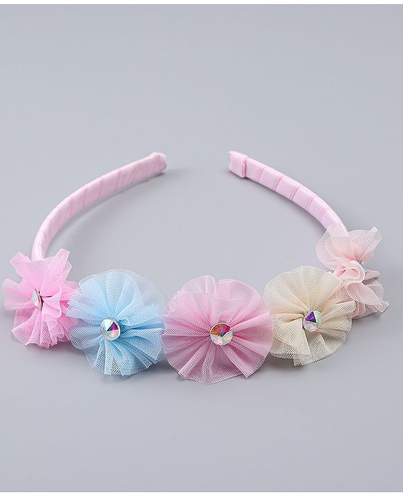 Pine Kids Hair Bands With Floral Applique - Multicolor