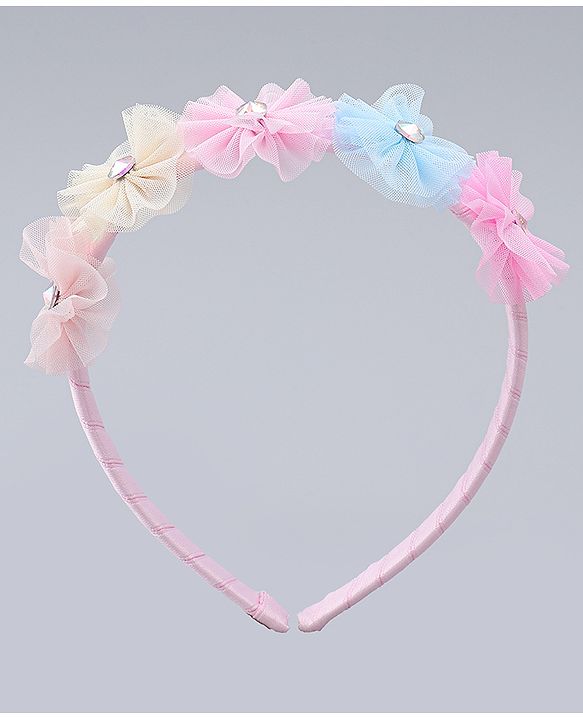 Pine Kids Hair Bands With Floral Applique - Multicolor