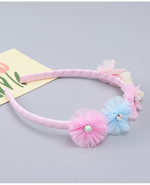 Pine Kids Hair Bands With Floral Applique - Multicolor