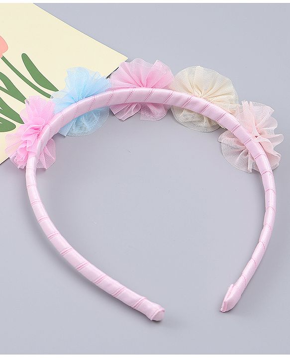 Pine Kids Hair Bands With Floral Applique - Multicolor