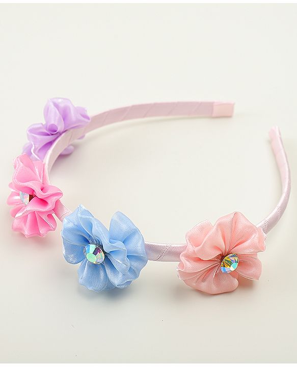 Pine Kids Hair Bands With Floral Applique - Multicolor
