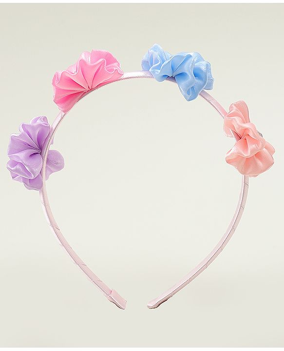 Pine Kids Hair Bands With Floral Applique - Multicolor