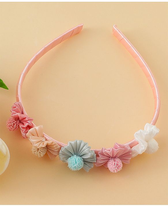 Pine Kids Hair Bands With Floral Applique - Multicolor