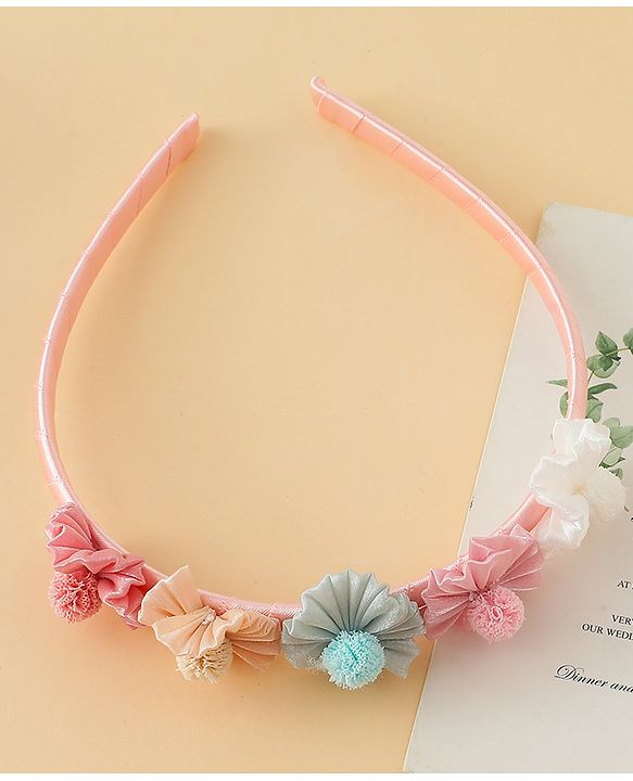Pine Kids Hair Bands With Floral Applique - Multicolor