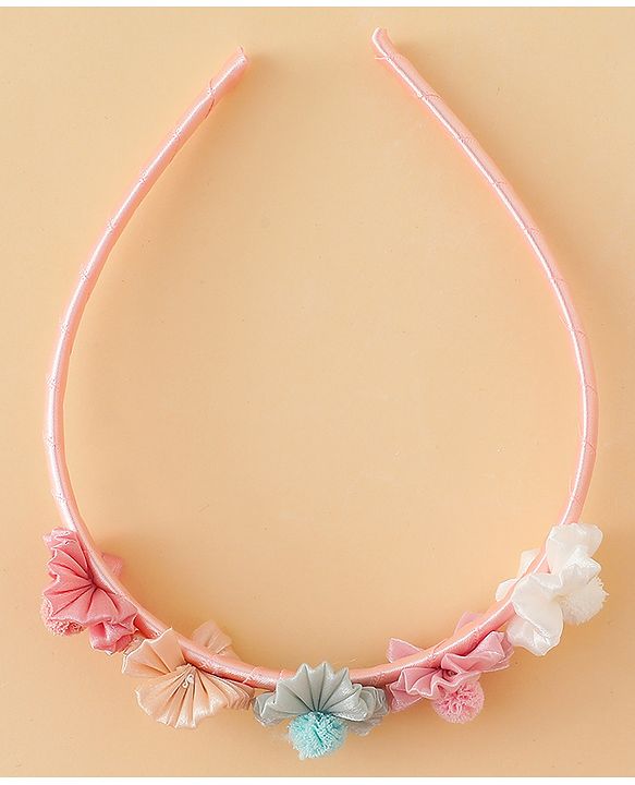 Pine Kids Hair Bands With Floral Applique - Multicolor