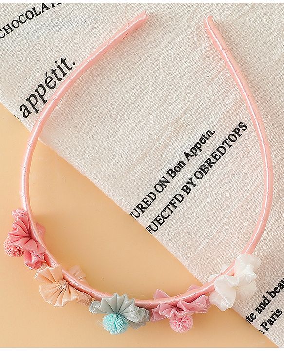 Pine Kids Hair Bands With Floral Applique - Multicolor