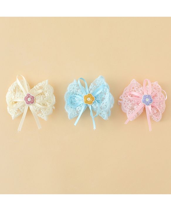 Babyhug Hair Clips With Floral Applique Pack of 3 - Multicolor