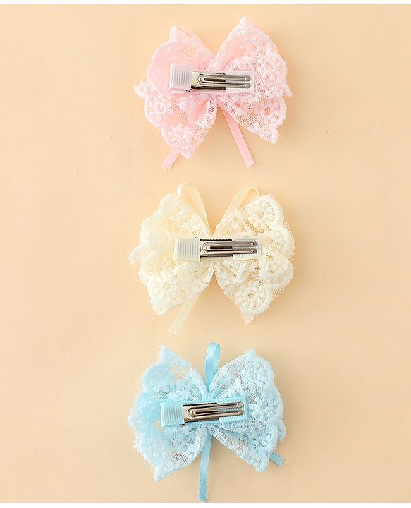Babyhug Hair Clips With Floral Applique Pack of 3 - Multicolor