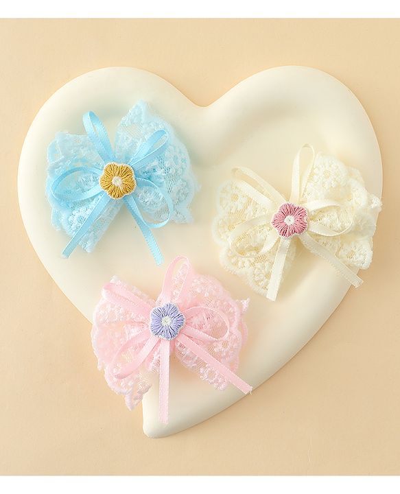 Babyhug Hair Clips With Floral Applique Pack of 3 - Multicolor