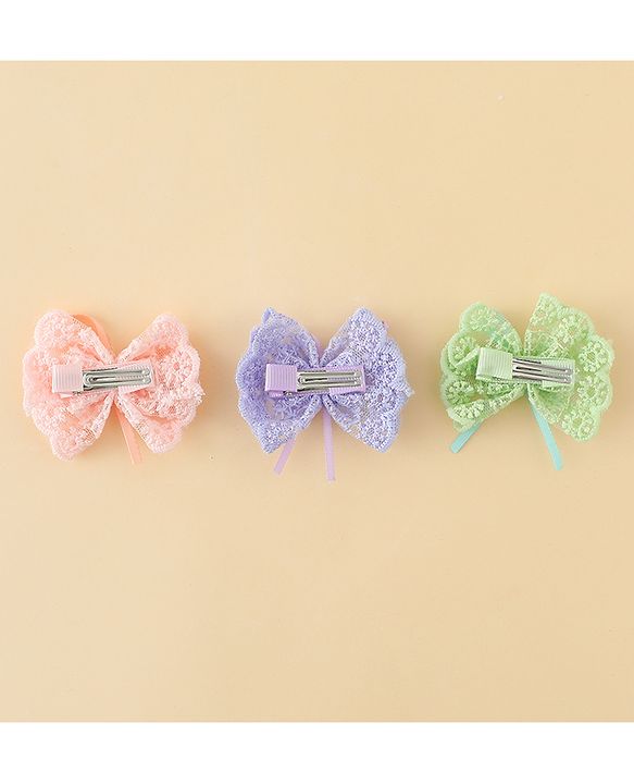 Babyhug Hair Clips With Floral Applique Pack of 3 - Multicolor