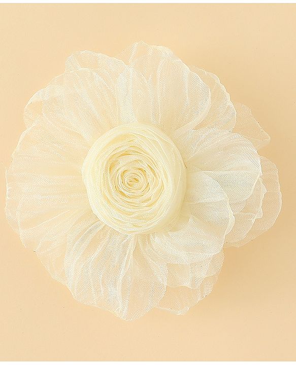 Babyhug Hair Clips With Floral Applique Pack of 1 - Cream