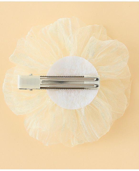 Babyhug Hair Clips With Floral Applique Pack of 1 - Cream