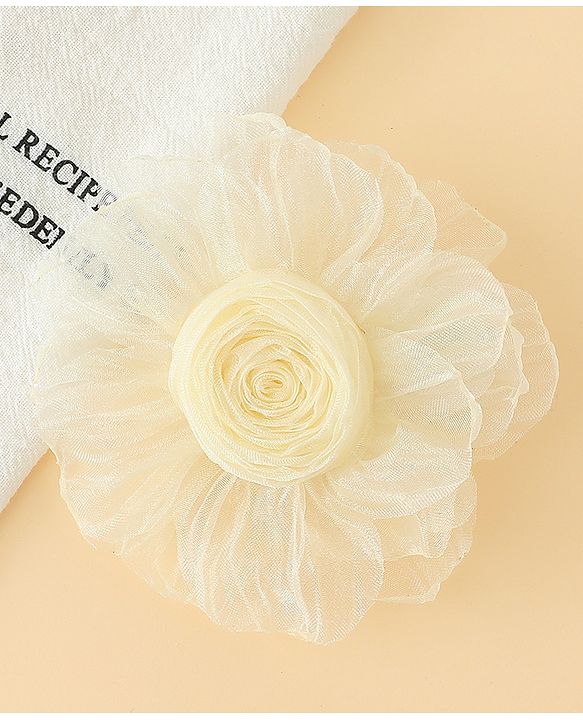 Babyhug Hair Clips With Floral Applique Pack of 1 - Cream