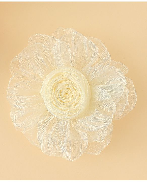 Babyhug Hair Clips With Floral Applique Pack of 1 - Cream