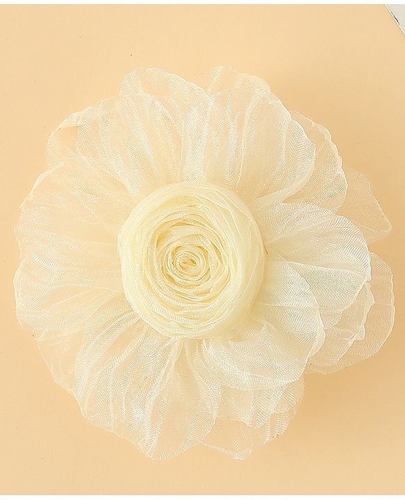 Babyhug Hair Clips With Floral Applique Pack of 1 - Cream
