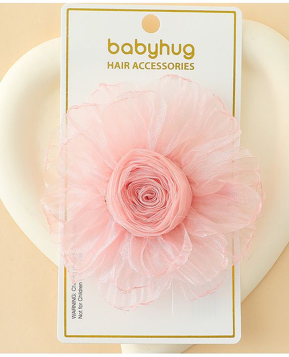 Babyhug Hair Clips With Floral Applique Pack of 1 - Cream