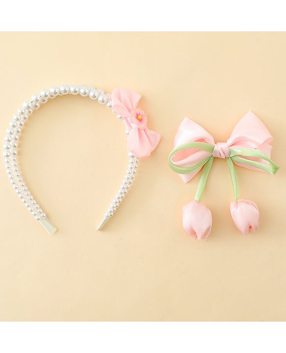 Pine Kids Hair Accessories Combo Set Free Size - Pink