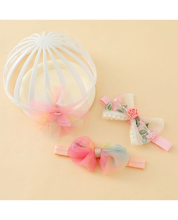Babyhug Headbands with Bow Applique Pack of 3  - Multicolor