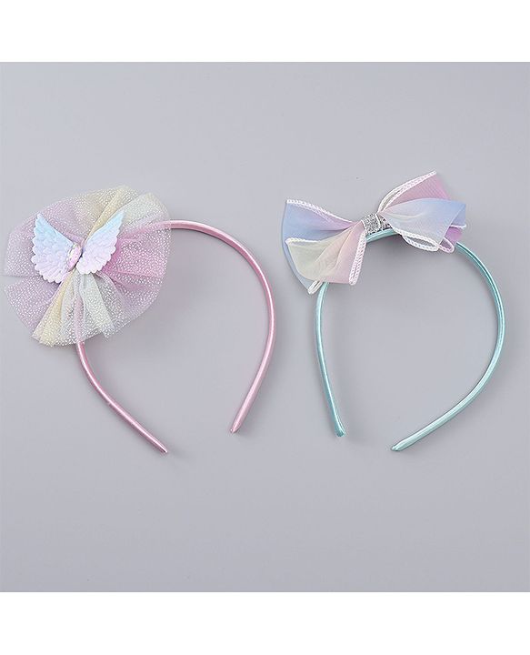 Babyhug Hair Bands With Floral & Bow Applique Pack of 2 - Multicolor