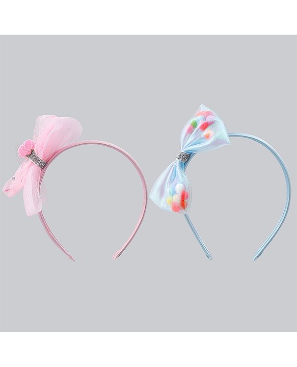 Babyhug Hair Bands with Bow Applique Pack of 2  - Multicolor
