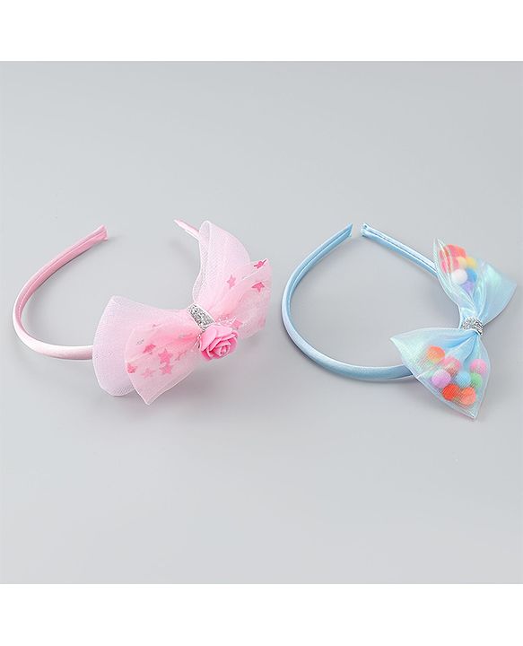 Babyhug Hair Bands with Bow Applique Pack of 2  - Multicolor