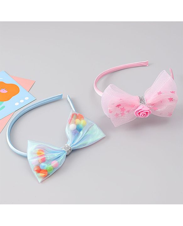 Babyhug Hair Bands with Bow Applique Pack of 2  - Multicolor