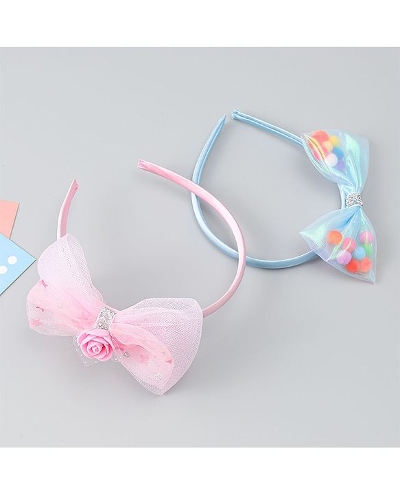 Babyhug Hair Bands with Bow Applique Pack of 2  - Multicolor