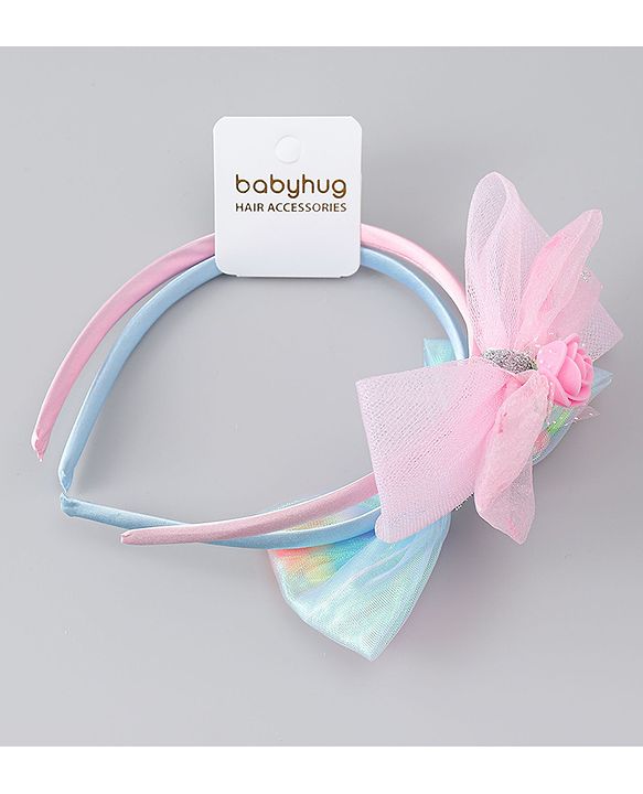 Babyhug Hair Bands with Bow Applique Pack of 2  - Multicolor