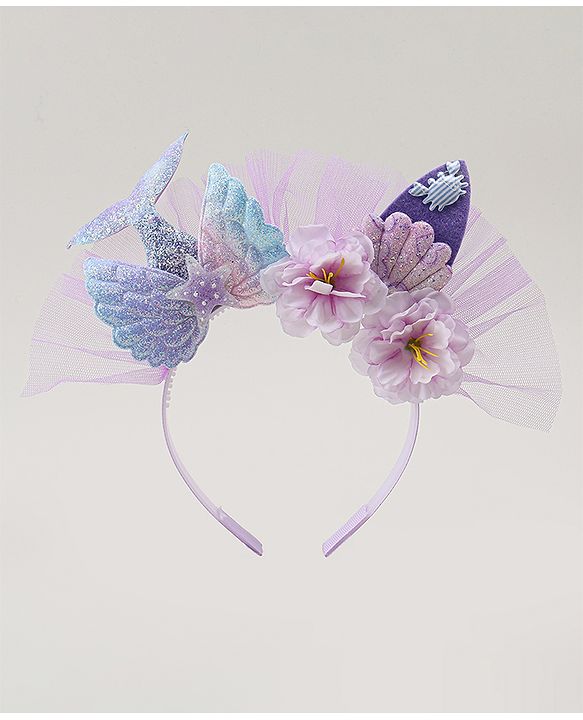 Babyhug Hair Bands With Floral & Marine Collection Applique - Pink