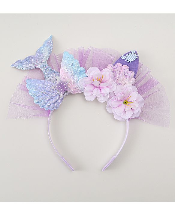 Babyhug Hair Bands With Floral & Marine Collection Applique - Pink