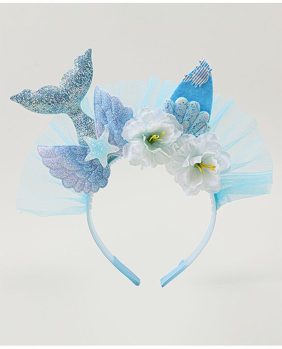Babyhug Hair Bands With Floral & Marine Collection Applique - Pink