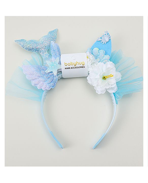 Babyhug Hair Bands With Floral & Marine Collection Applique - Pink