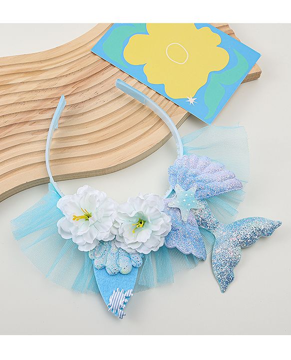 Babyhug Hair Bands With Floral & Marine Collection Applique - Pink