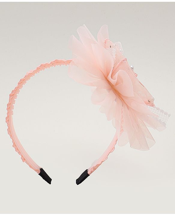 Babyhug Floral & Hearts Applique Hair Band - Pink