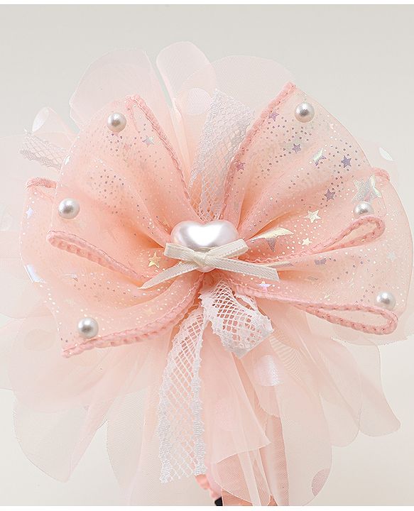Babyhug Floral & Hearts Applique Hair Band - Pink