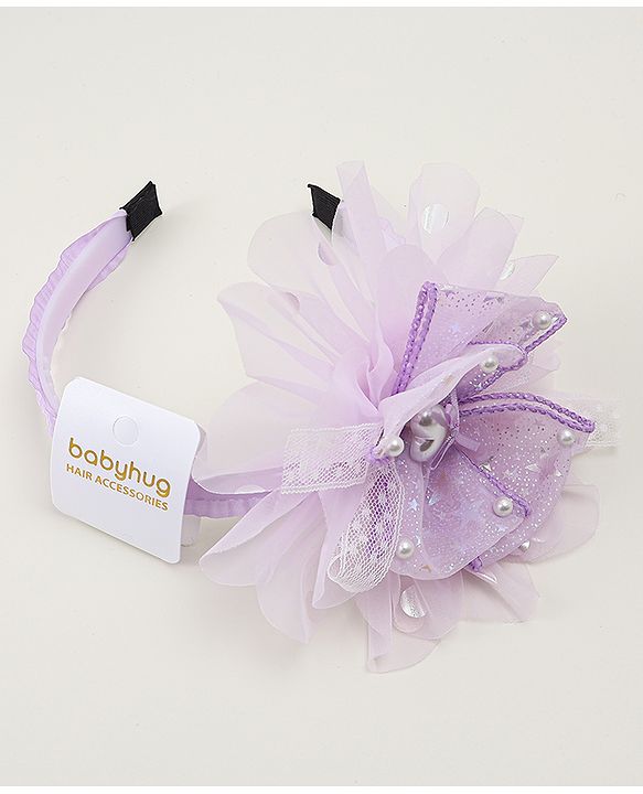 Babyhug Floral & Hearts Applique Hair Band - Pink