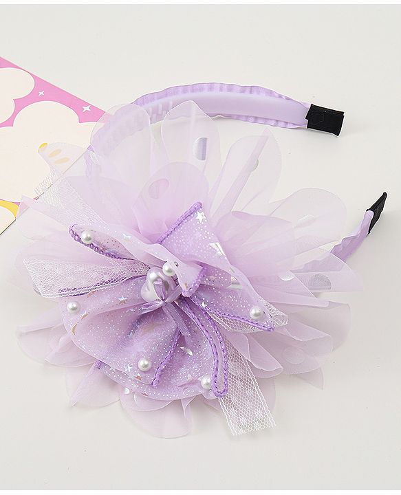 Babyhug Floral & Hearts Applique Hair Band - Pink