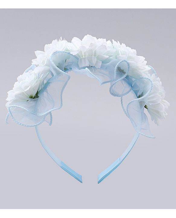 Pine Kids Hair Bands With Floral Applique - Blue