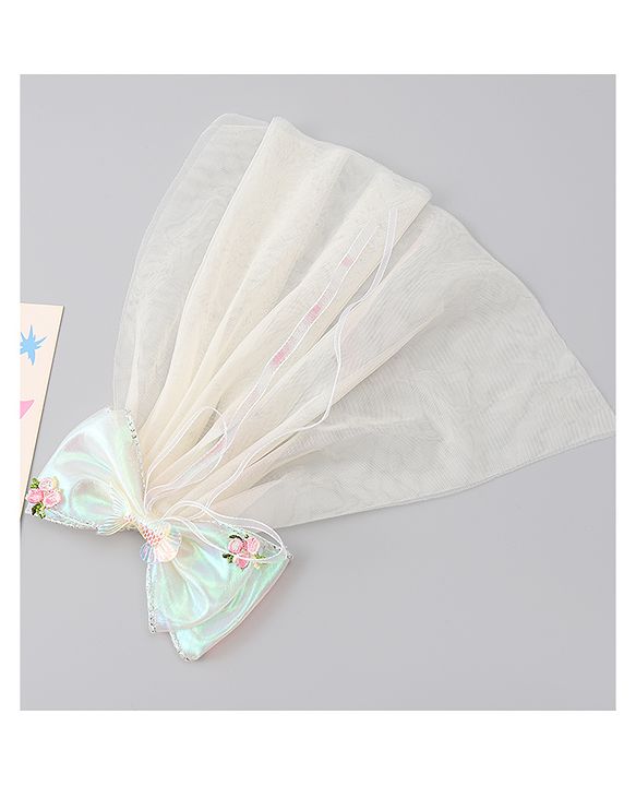 Babyhug  Hair Clip with Bow Applique- Off White