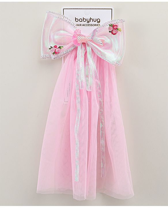 Babyhug  Hair Clip with Bow Applique- Off White