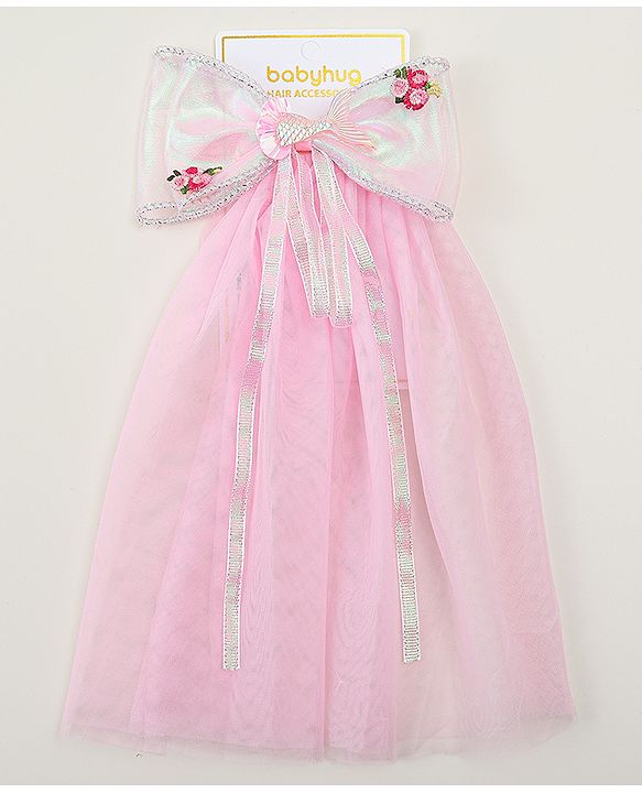 Babyhug  Hair Clip with Bow Applique- Off White