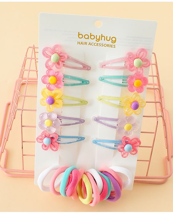 Babyhug Hair Accessories Combo Sets Pack of 18 Free Size - Multicolor